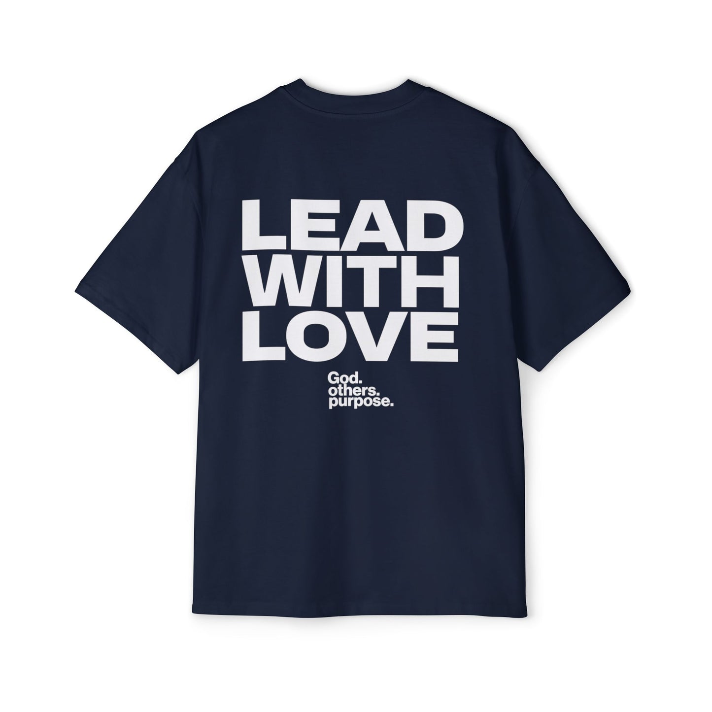 Navy Blue Lead with Love Heavy Oversized Tee