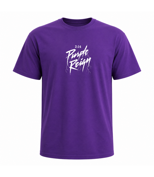 2:14 Purple Reign White Logo Tee